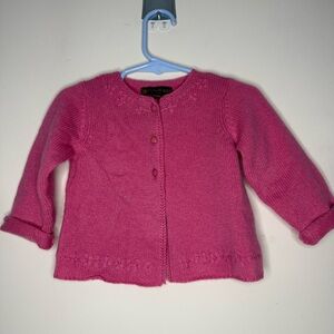FLEURISSE 100% Italian Cashmere Pink Floral Embroidered Cardigan